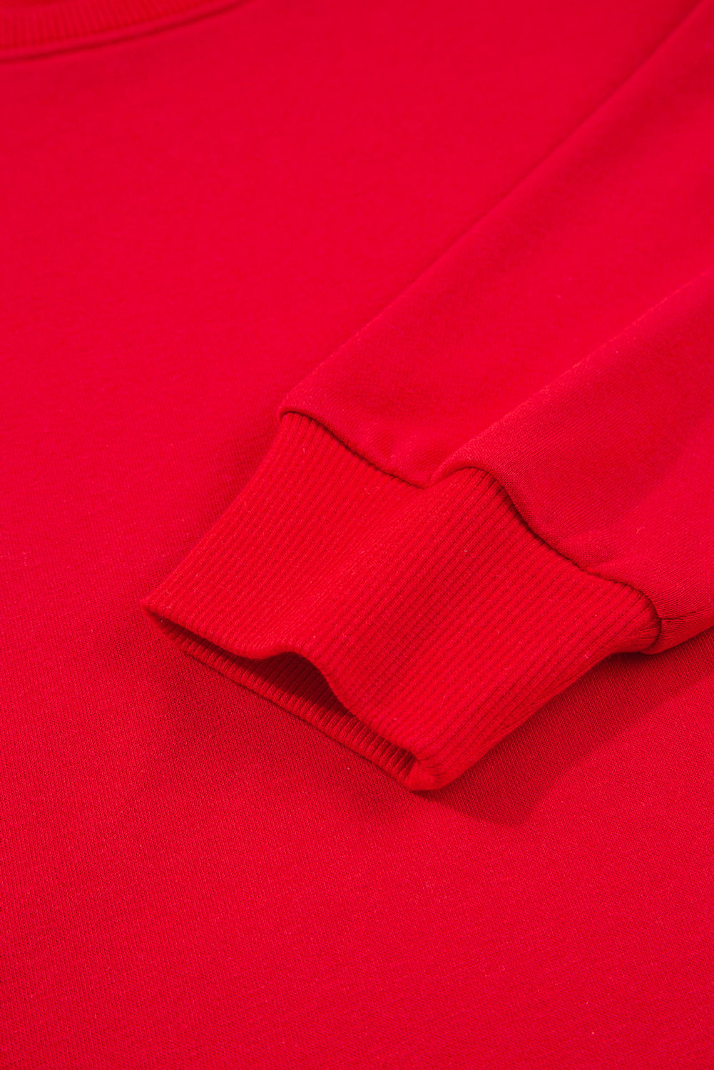 Fiery Red Varsity Striped Sleeve Drop Shoulder Sweatshirt and Short Set view 19