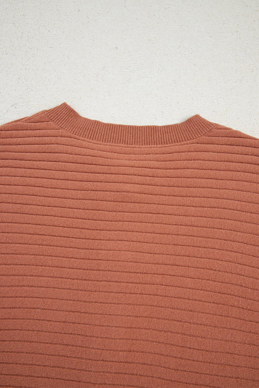 Apricot Pink Wide Rib Knit Button Front Dolman Sleeve Sweater Cardigan view 17