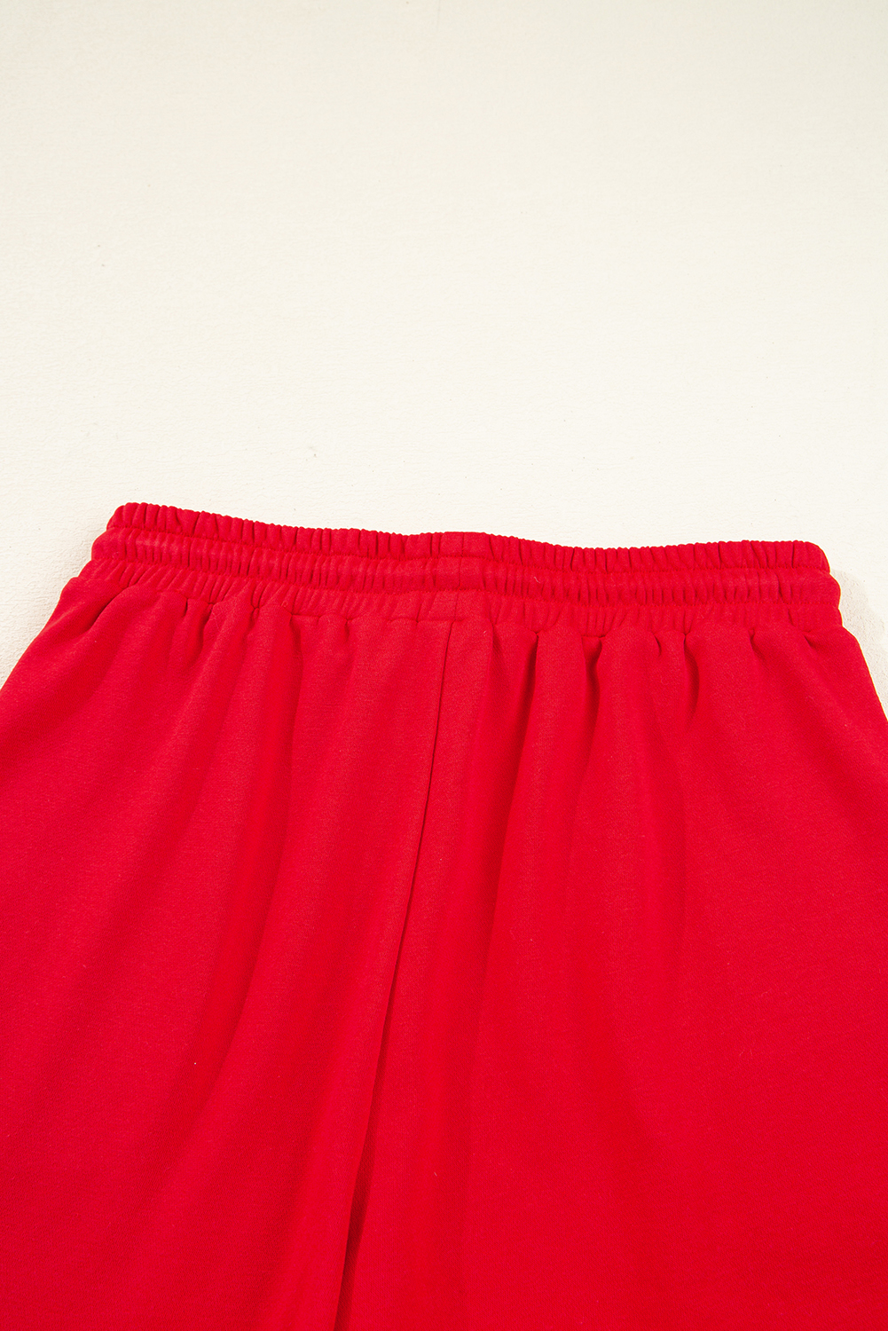 Fiery Red Varsity Striped Sleeve Drop Shoulder Sweatshirt and Short Set view 18