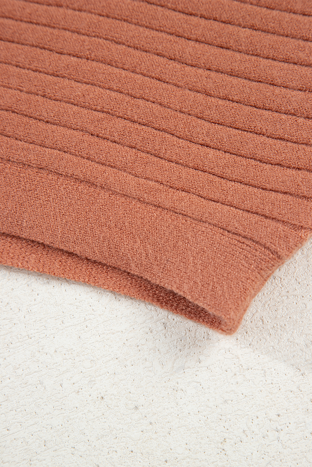 Apricot Pink Wide Rib Knit Button Front Dolman Sleeve Sweater Cardigan view 20