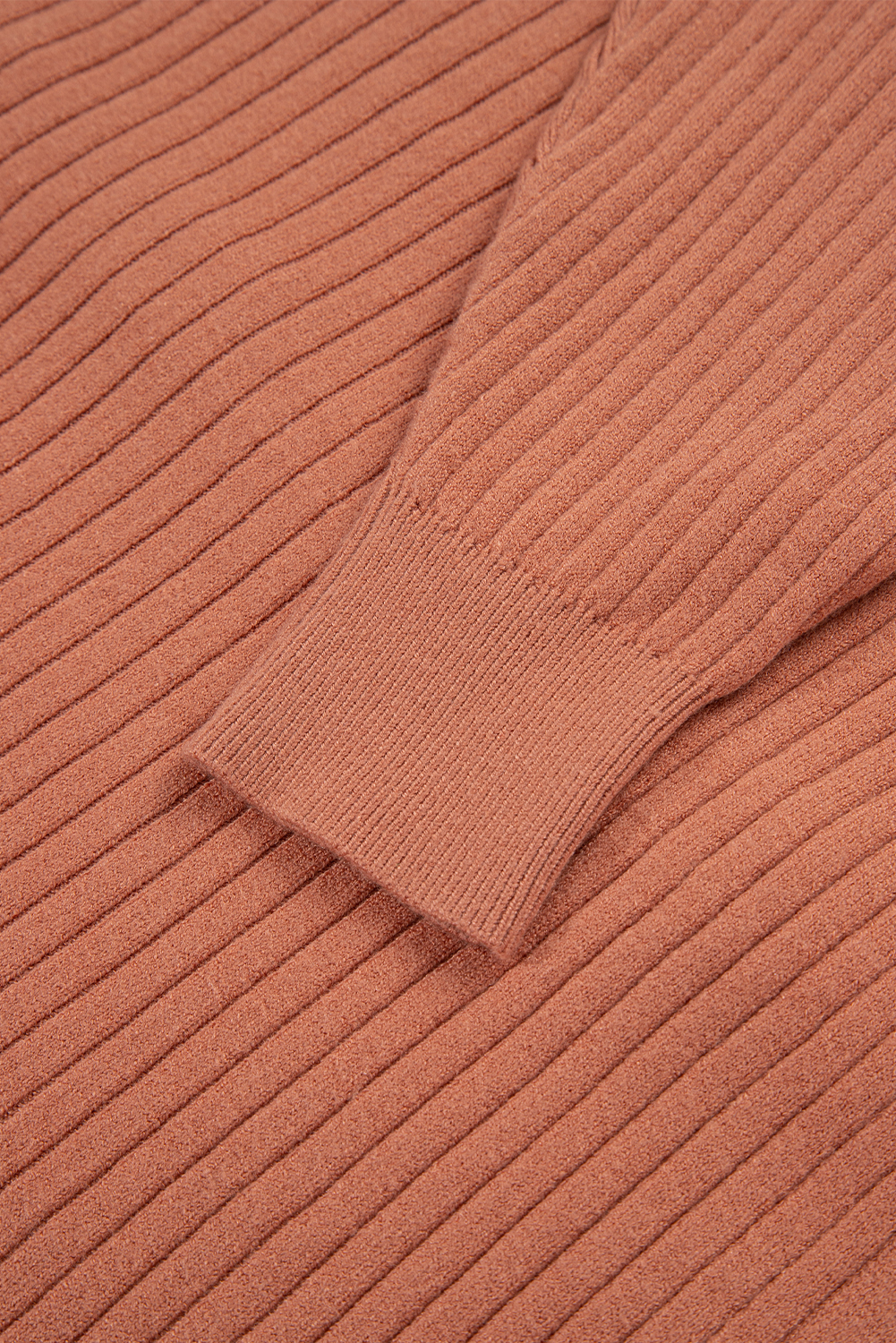 Apricot Pink Wide Rib Knit Button Front Dolman Sleeve Sweater Cardigan view 16