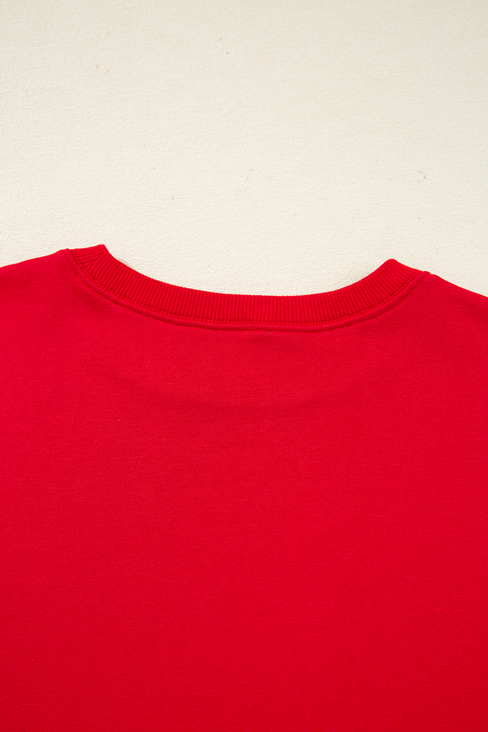 Fiery Red Varsity Striped Sleeve Drop Shoulder Sweatshirt and Short Set view 12
