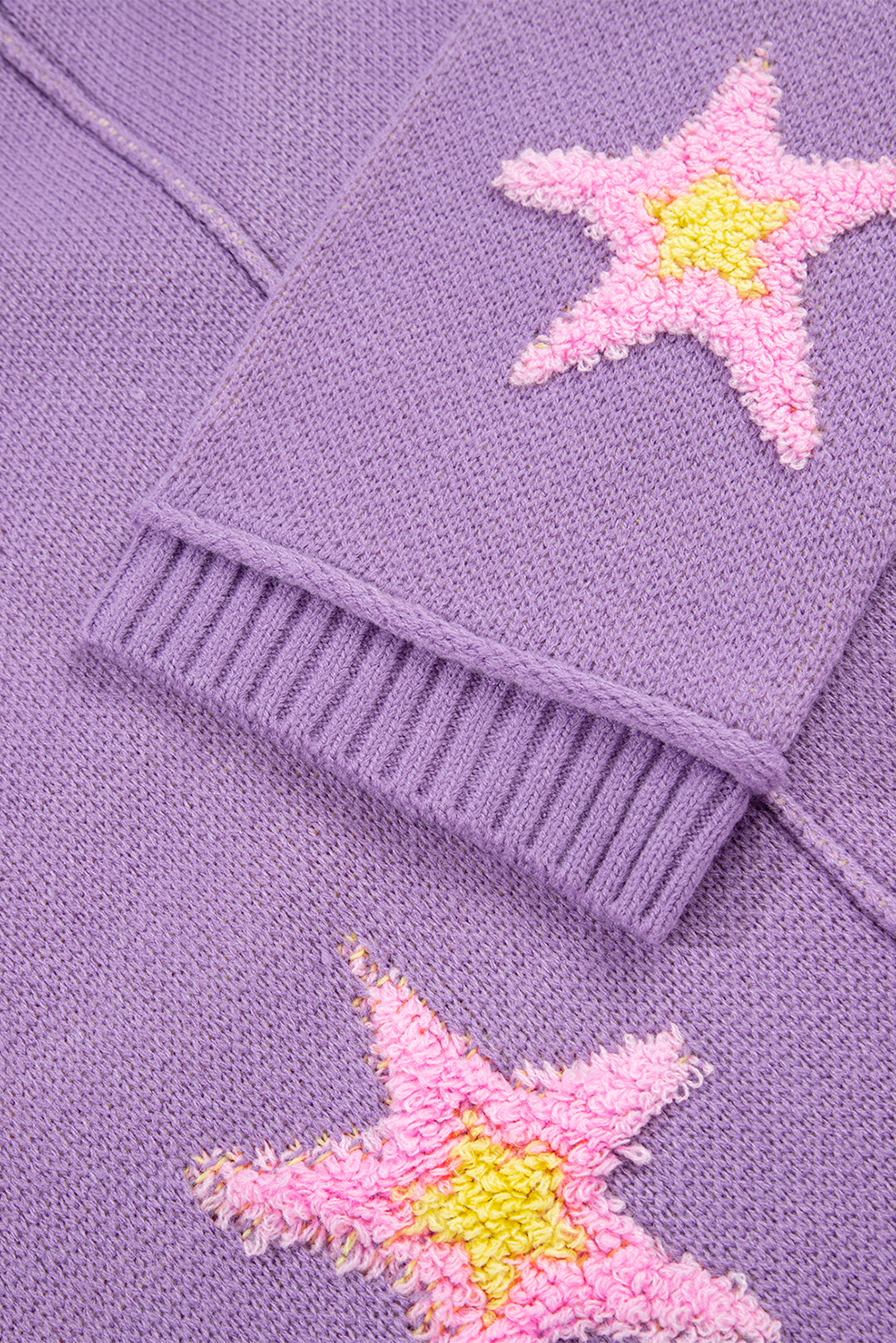 Lavendula Brushed Star Graphic V Neck Drop Shoulder Oversize Sweater view 20