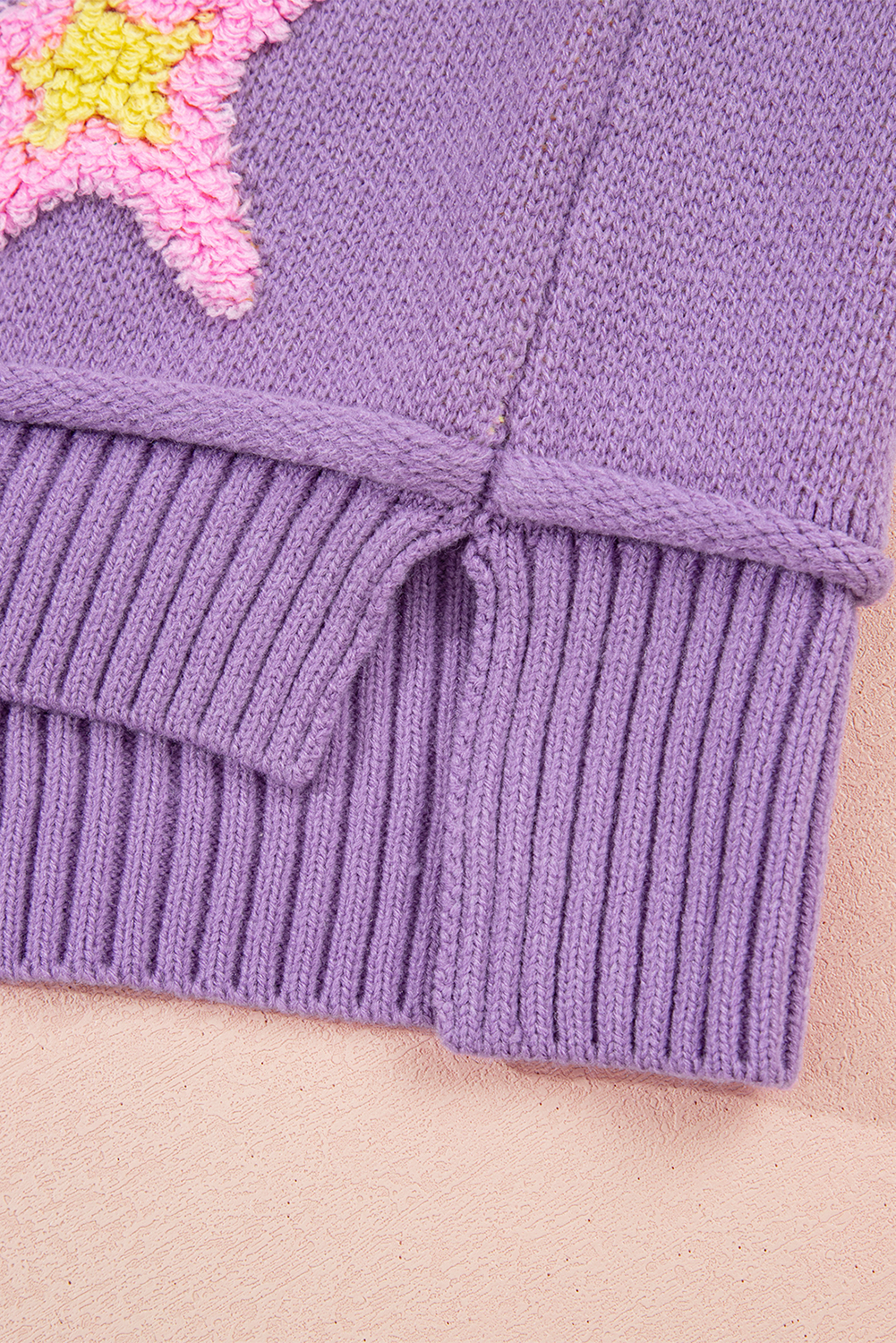 Lavendula Brushed Star Graphic V Neck Drop Shoulder Oversize Sweater view 21