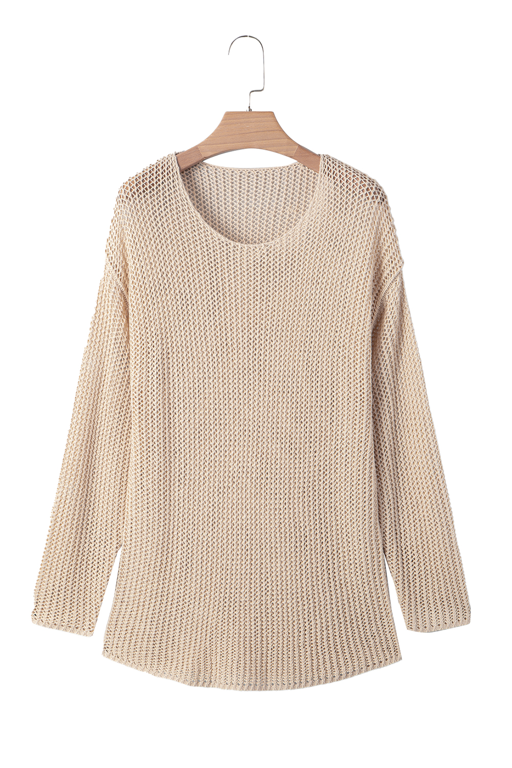 Smoke Gray Crochet Hollow-out Jumper Top Sweater view 27