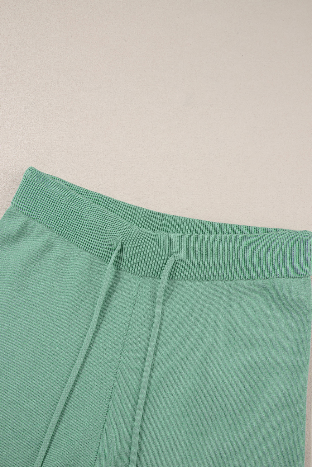 Canton Contrast Trim Half Sleeve Top Drawstring Pants Loose 2pcs Sweater Suit view 24