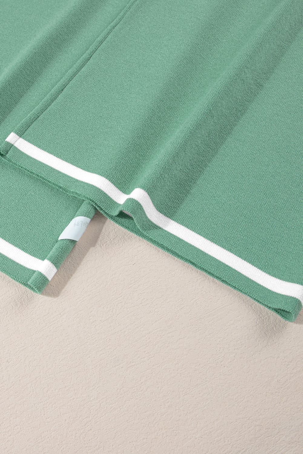 Canton Contrast Trim Half Sleeve Top Drawstring Pants Loose 2pcs Sweater Suit view 23