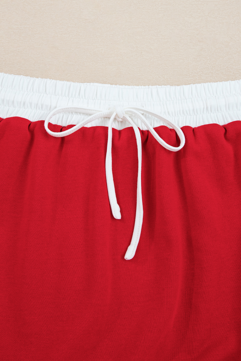 Fiery Red Varsity Stripe Detail Drop Shoulder Pullover Mini Skort Set view 16
