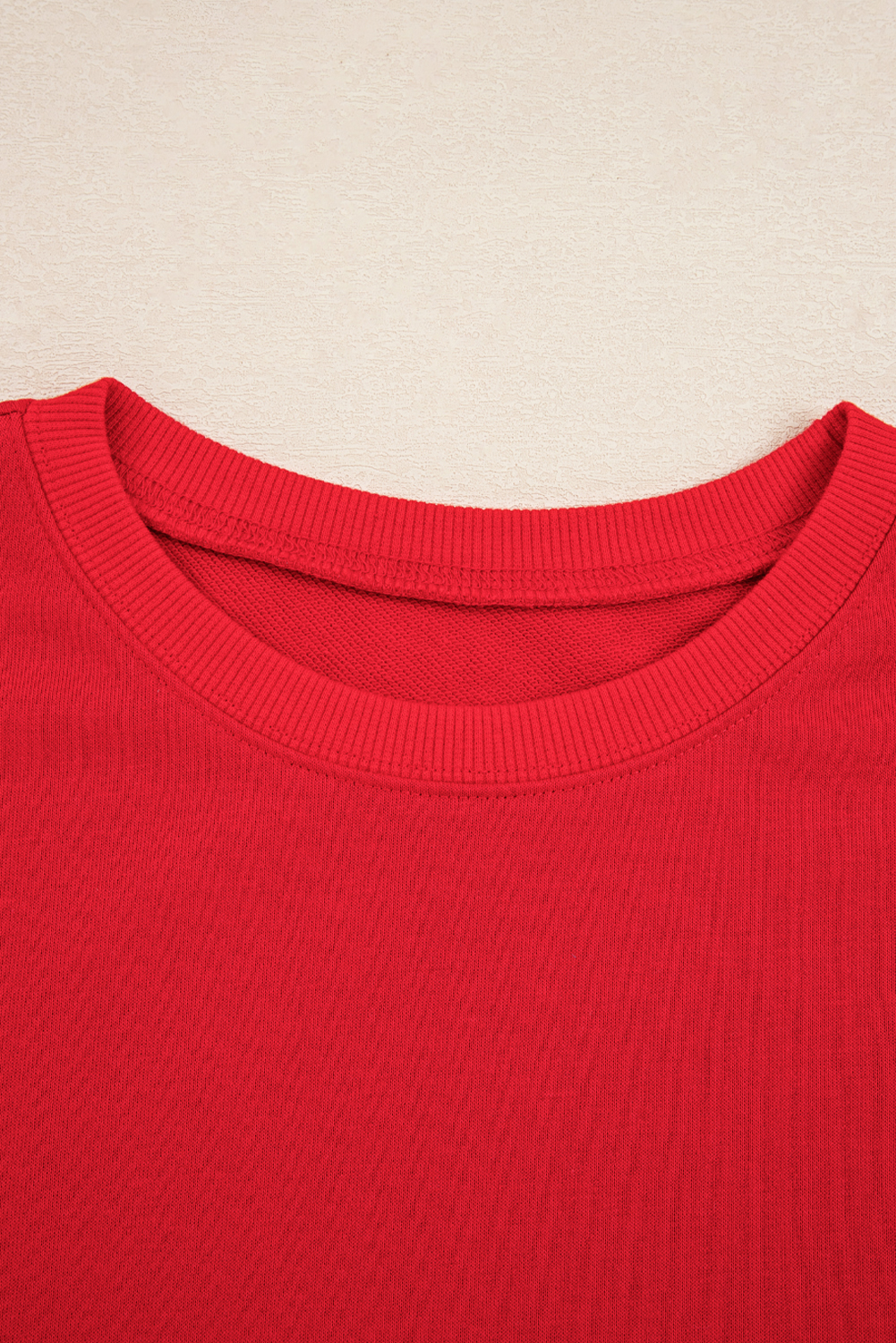 Fiery Red Varsity Stripe Detail Drop Shoulder Pullover Mini Skort Set view 12