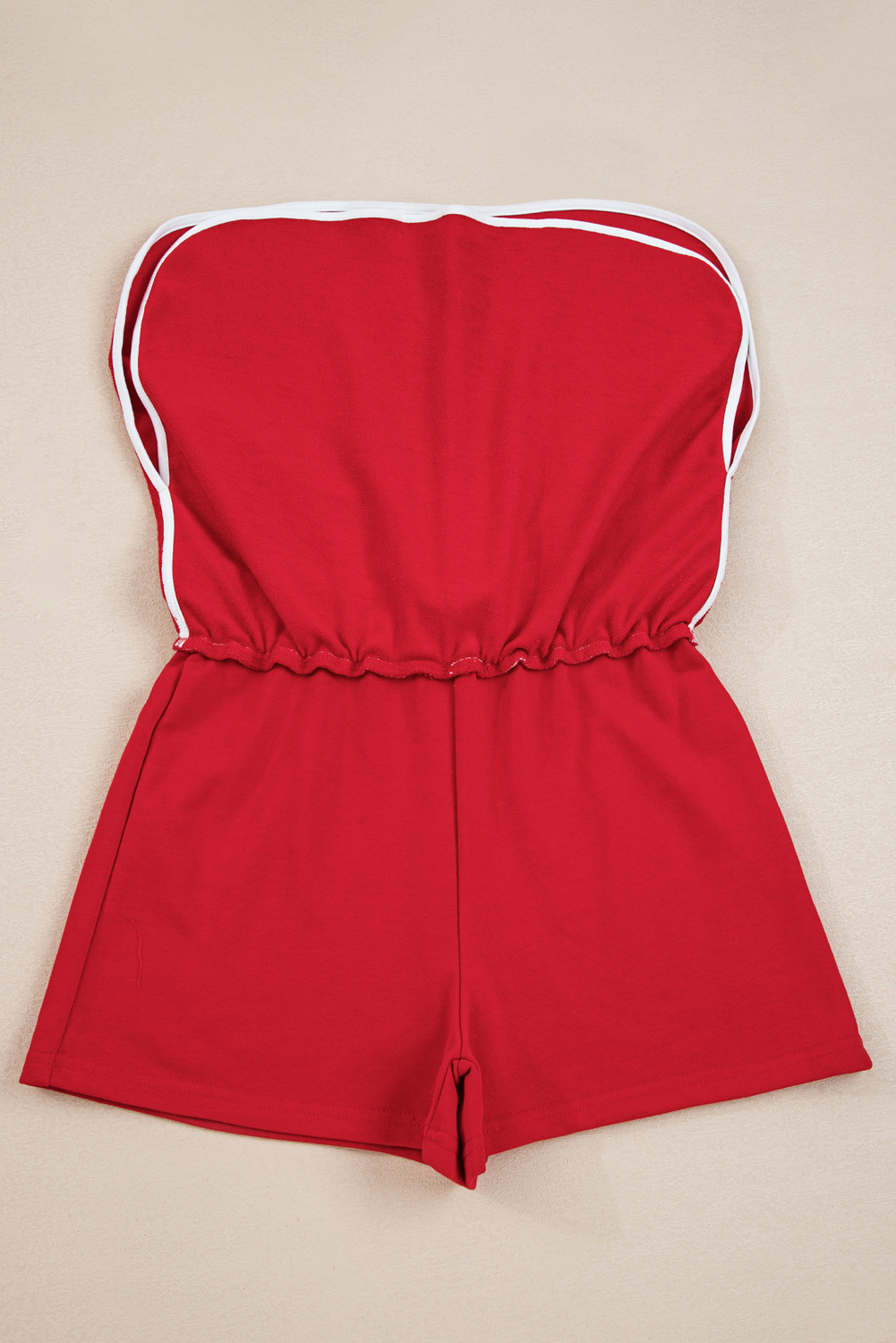 Fiery Red Varsity Stripe Detail Drop Shoulder Pullover Mini Skort Set view 18