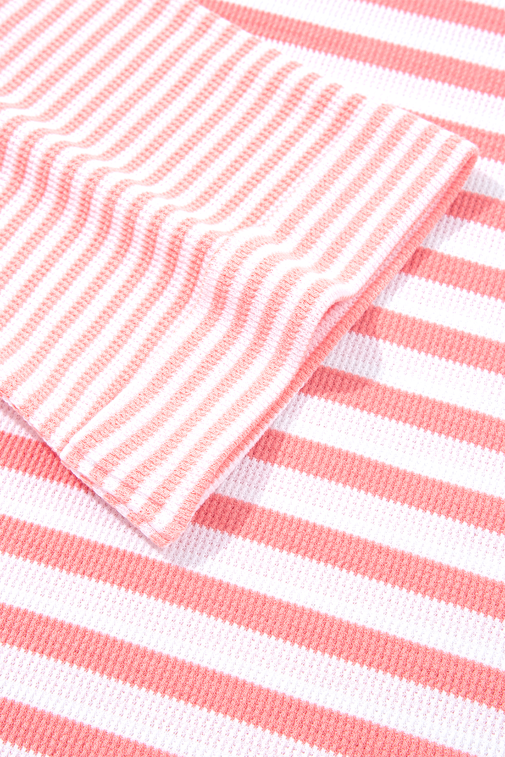 Pink Stripe Textured Contrast Dropped Long Sleeve Top view 20