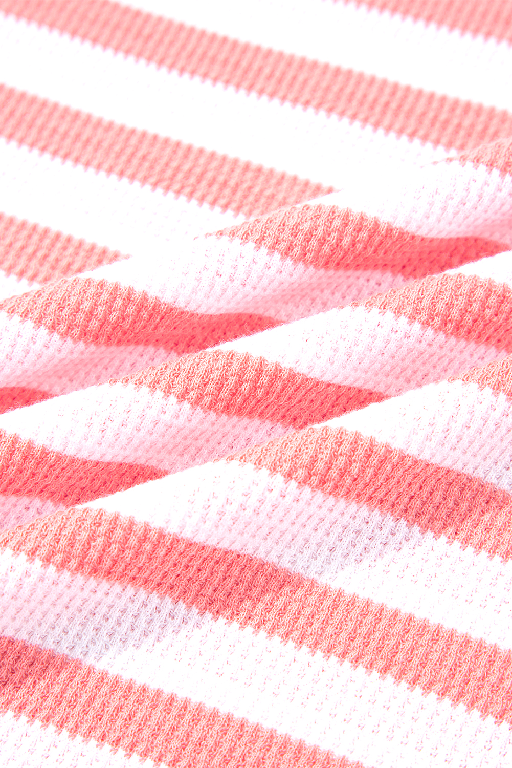 Pink Stripe Textured Contrast Dropped Long Sleeve Top view 18