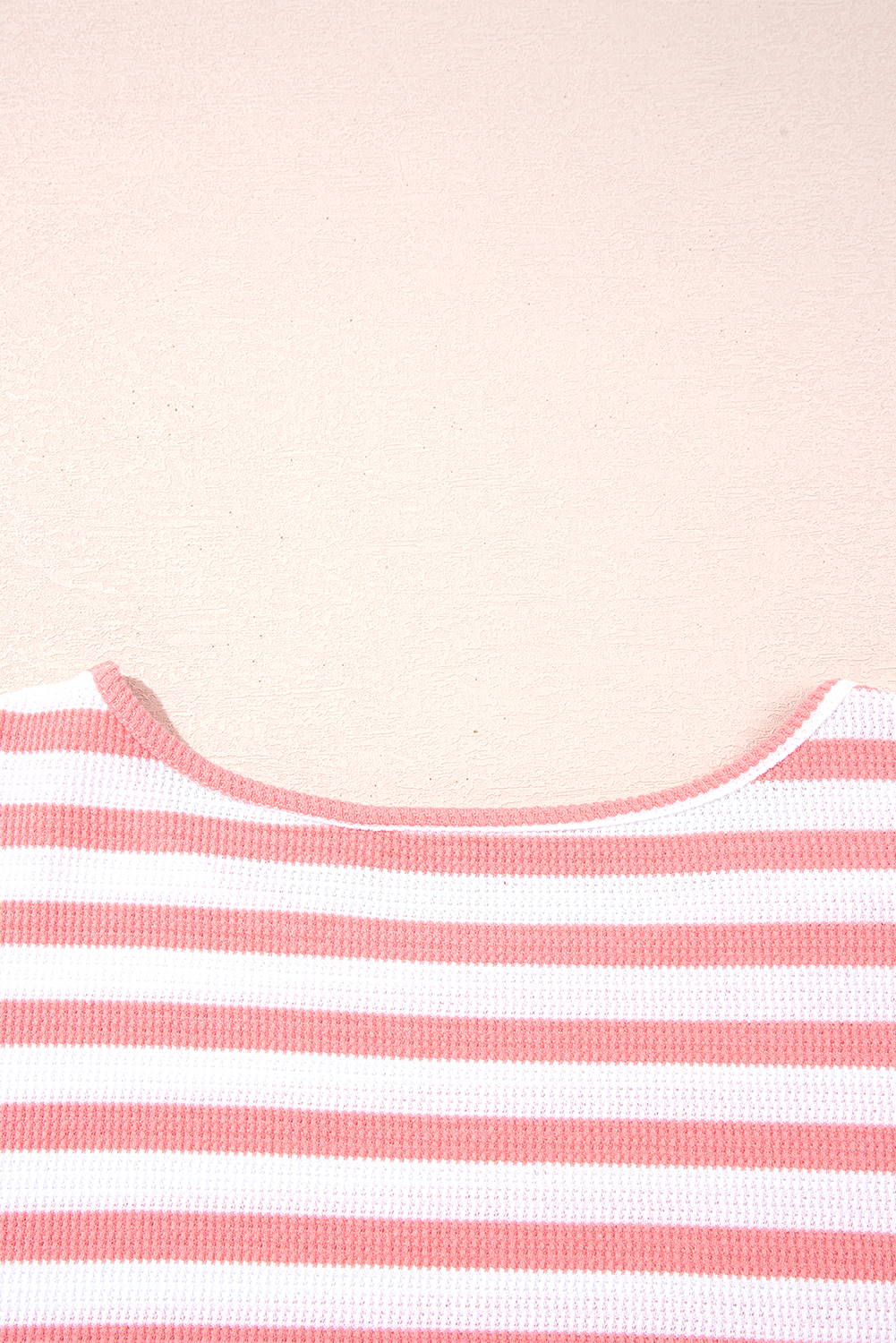 Pink Stripe Textured Contrast Dropped Long Sleeve Top view 17