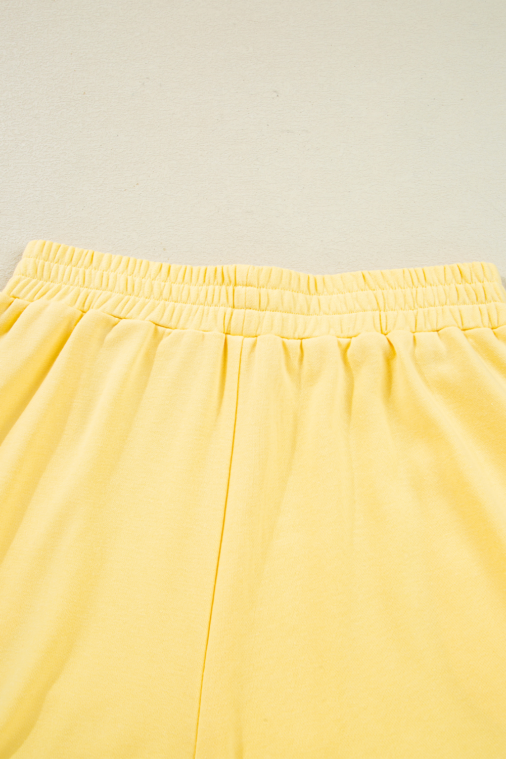 Yellow Color Block Patchwork Half Button Pullover and Shorts 2pcs Outfit view 20