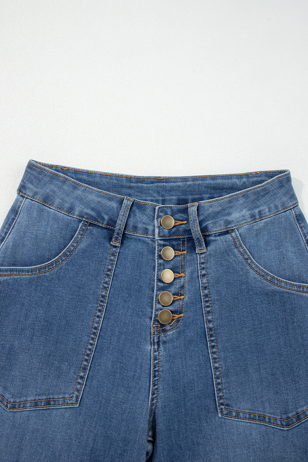 $ 18.14 - Ashleigh Blue Multi Buttons High Waist Wide Leg Jeans With ...