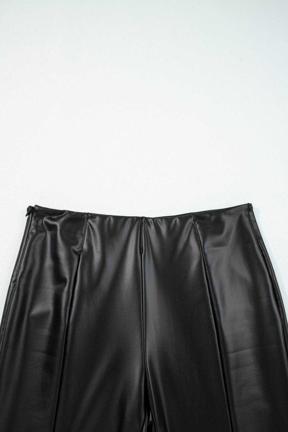 Black Faux Leather Seamed Leg High Waist Leggings view 16