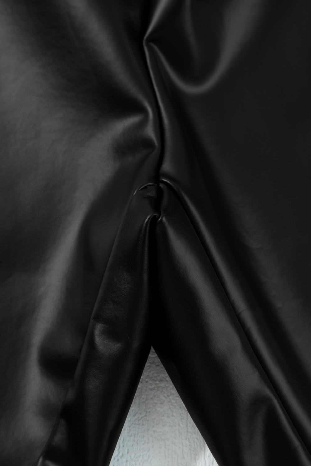 Black Faux Leather Seamed Leg High Waist Leggings view 12