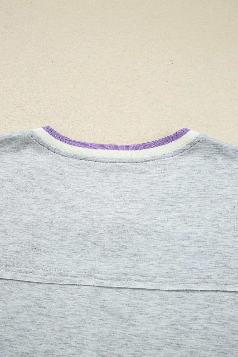 Light Grey Contrast Striped Bands Cropped Pullover and Athletic Short Set view 20