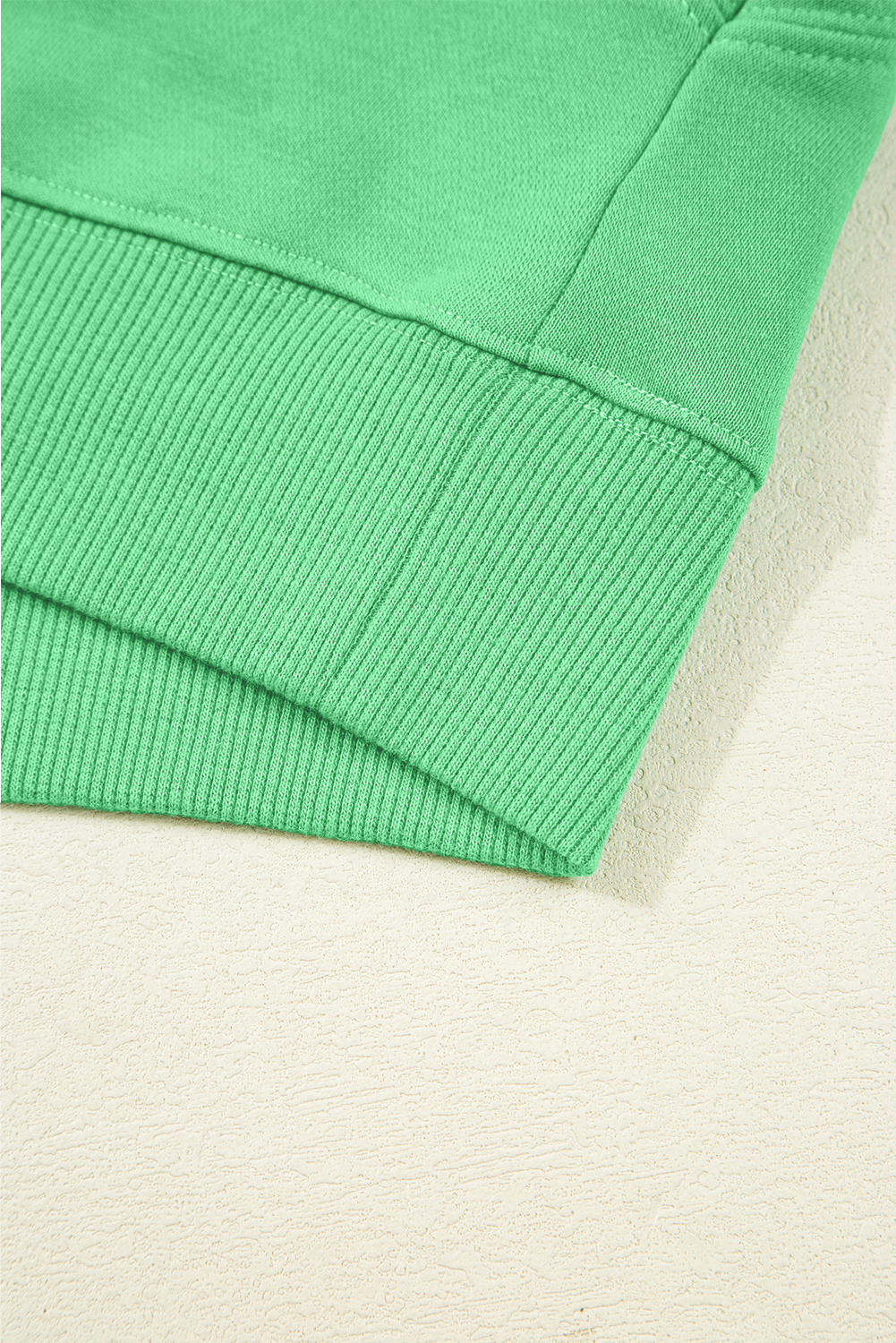 Bright Green Drop Shoulder Puff Sleeve Crop Pullover Drawstring Wide Leg Pants Set view 19