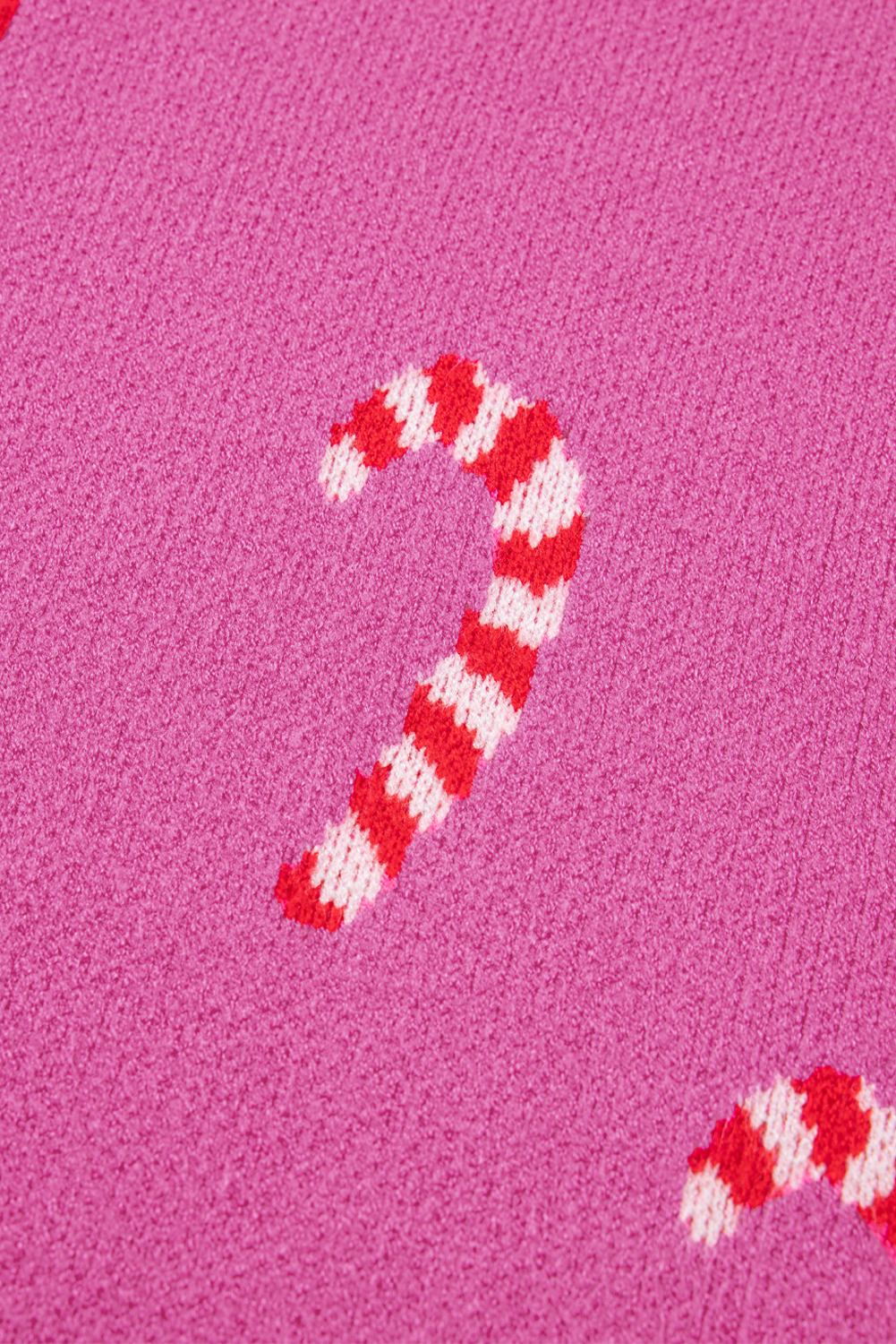 Sachet Pink Christmas Candy Cane Holiday Drop Shoulder Sweater view 26