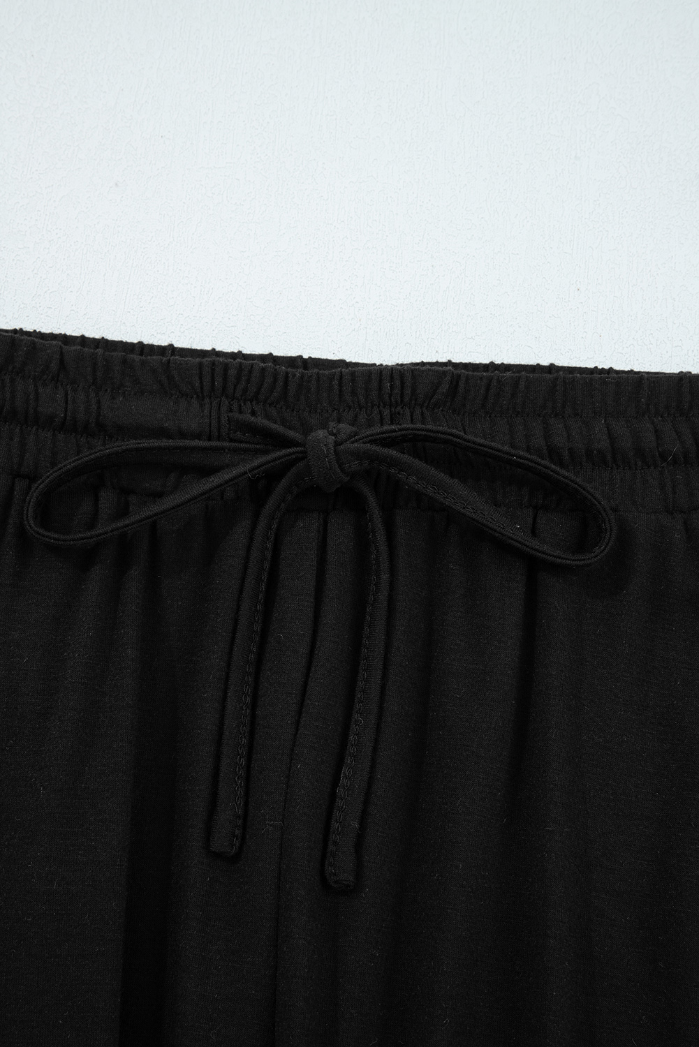 Black Ruffled Wide Leg Pull On High Waist Pants with Pockets view 6