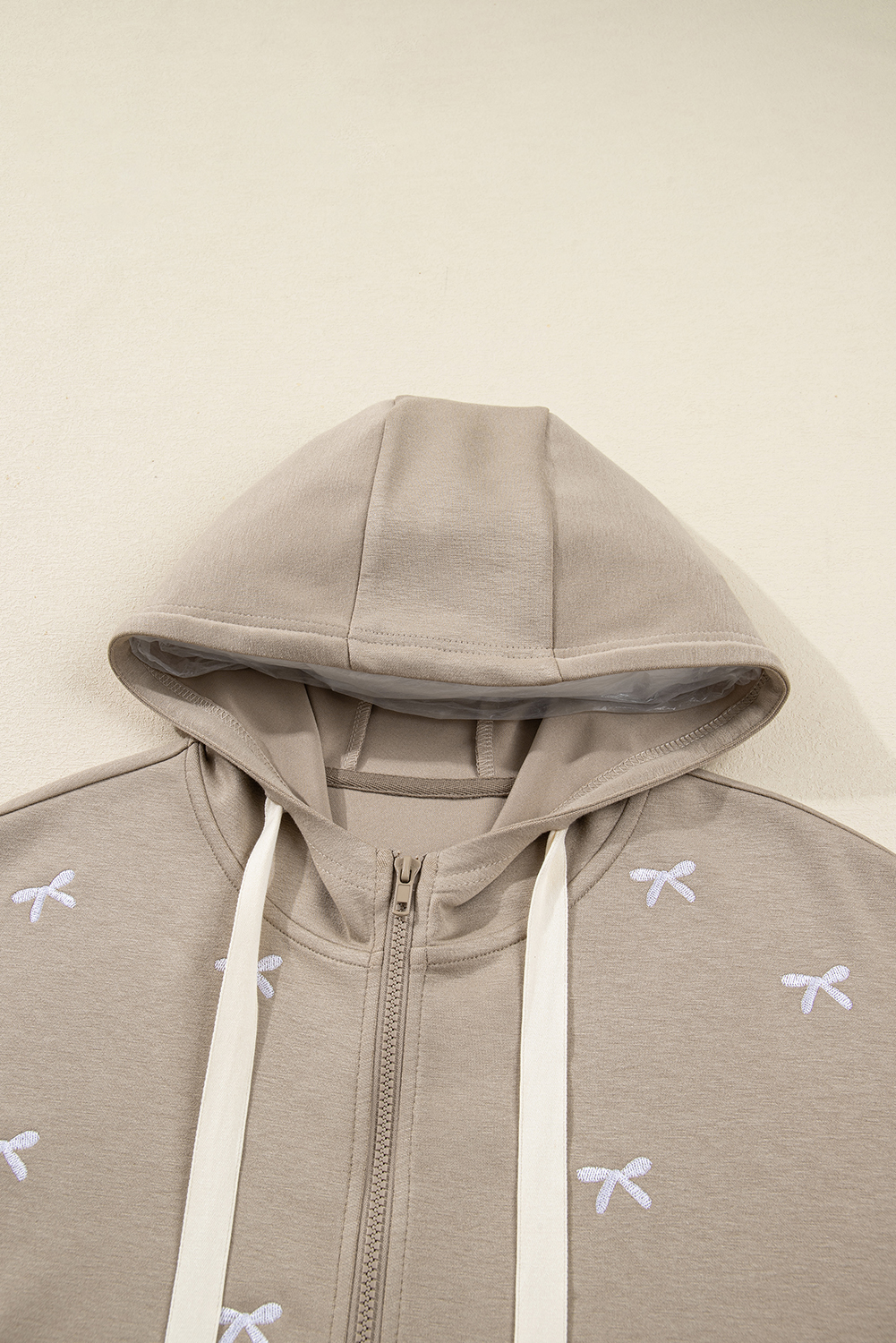 Goat Contrast Bow Embroidered Zip Up Jacket Hoodie view 22