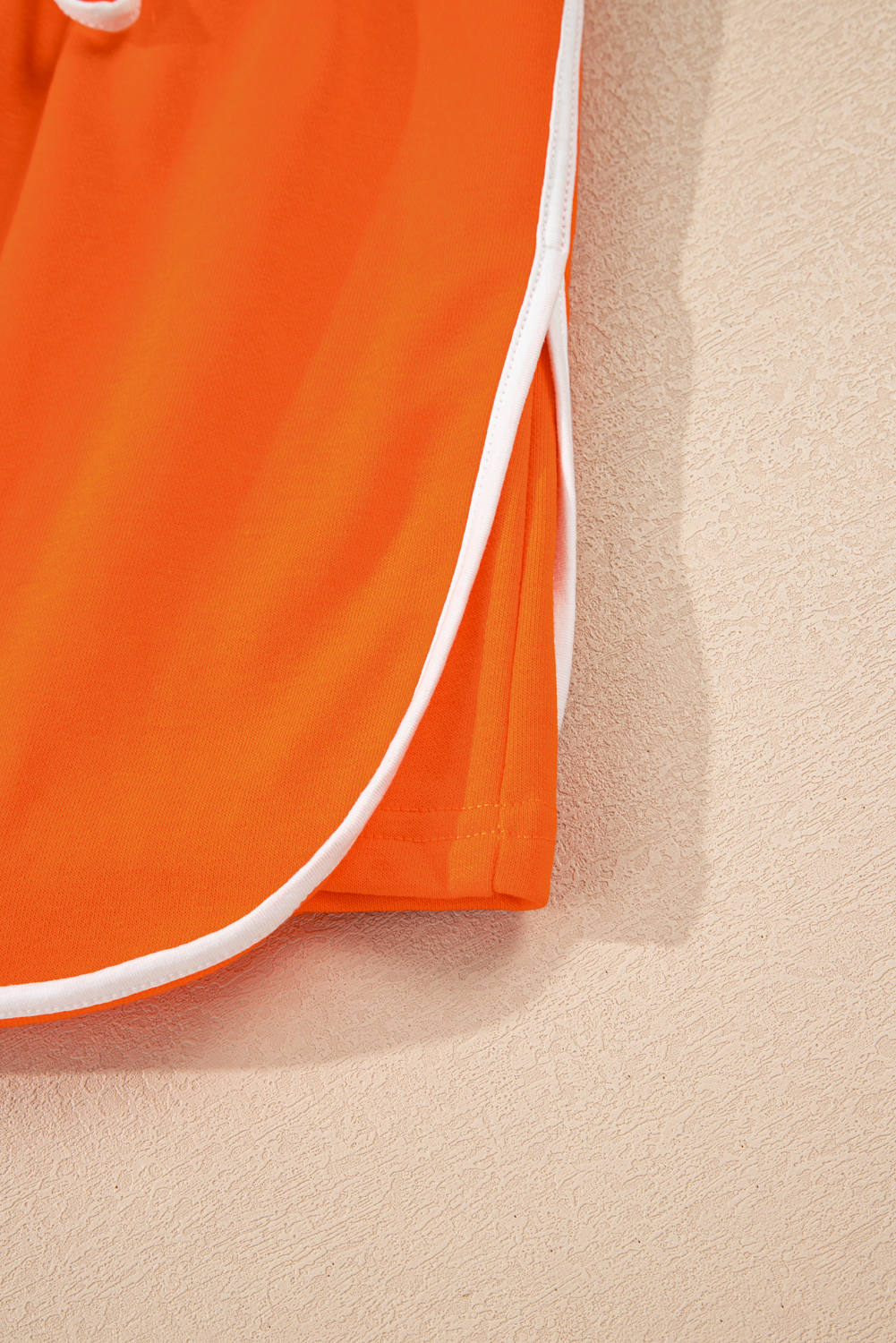 Orange Varsity Stripe Detail Drop Shoulder Pullover Mini Skort Set view 18