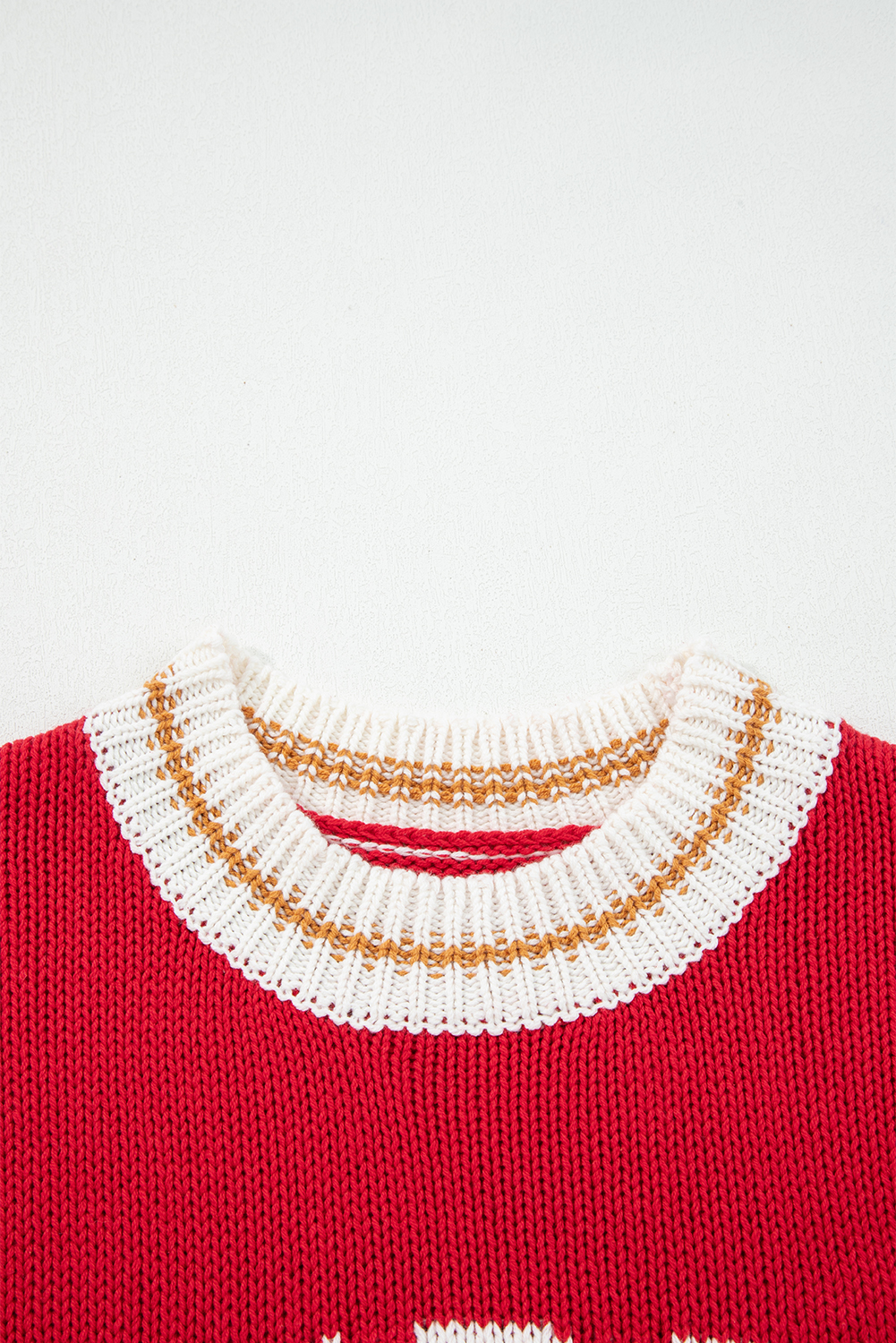 Fiery Red MERRY Color Block Edge Drop Shoulder Cozy Sweater view 16