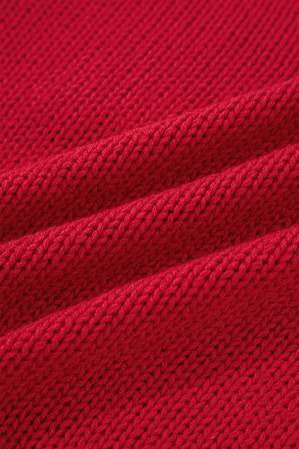 Fiery Red MERRY Color Block Edge Drop Shoulder Cozy Sweater view 20