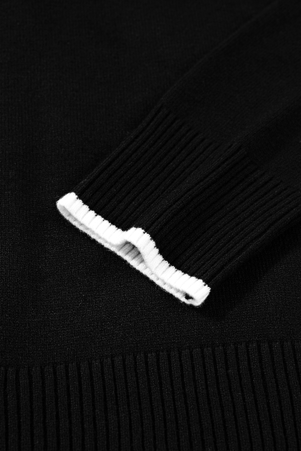 Black Contrast Trim Big Bow Accent Holiday Cropped Sweater view 16