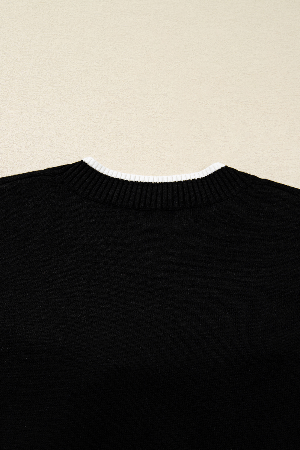 Black Contrast Trim Big Bow Accent Holiday Cropped Sweater view 14