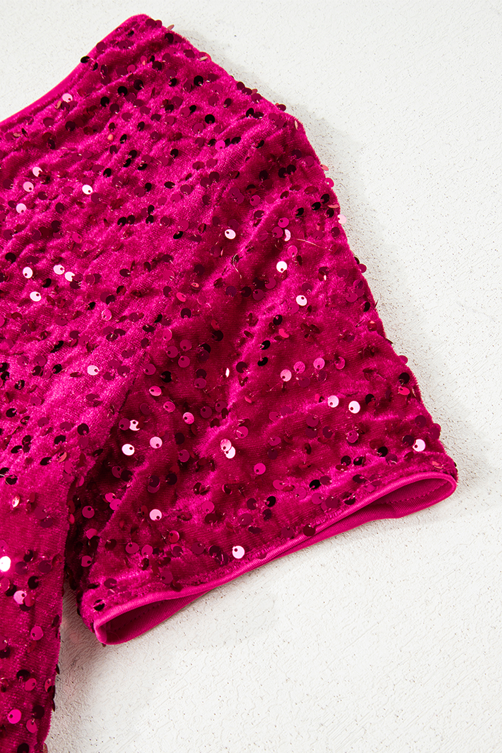 Pitaya Pink One Shoulder Thigh High Split Bodycon Sequin Gown view 17