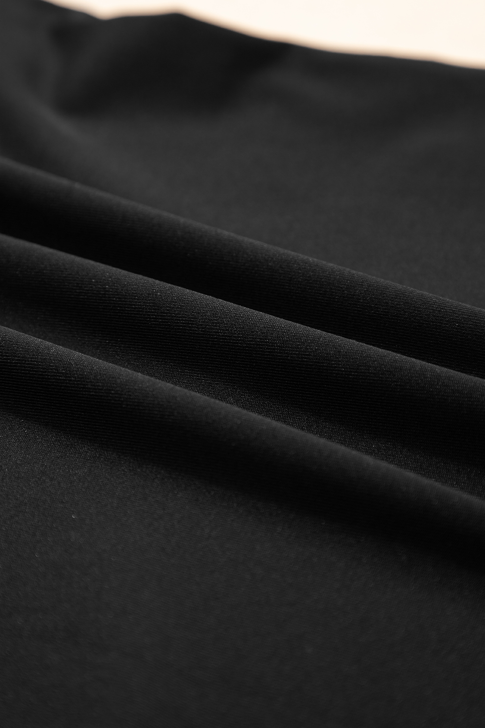 Black Crisscross Boat Neck Long Sleeve Slim Top view 11