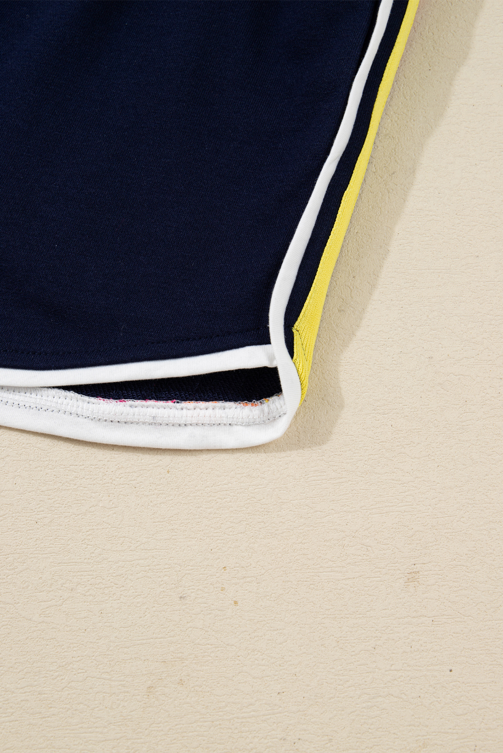 Bluing Colorful Striped Accent Varsity Long Sleeve Pullover and Shorts Matching Set view 13