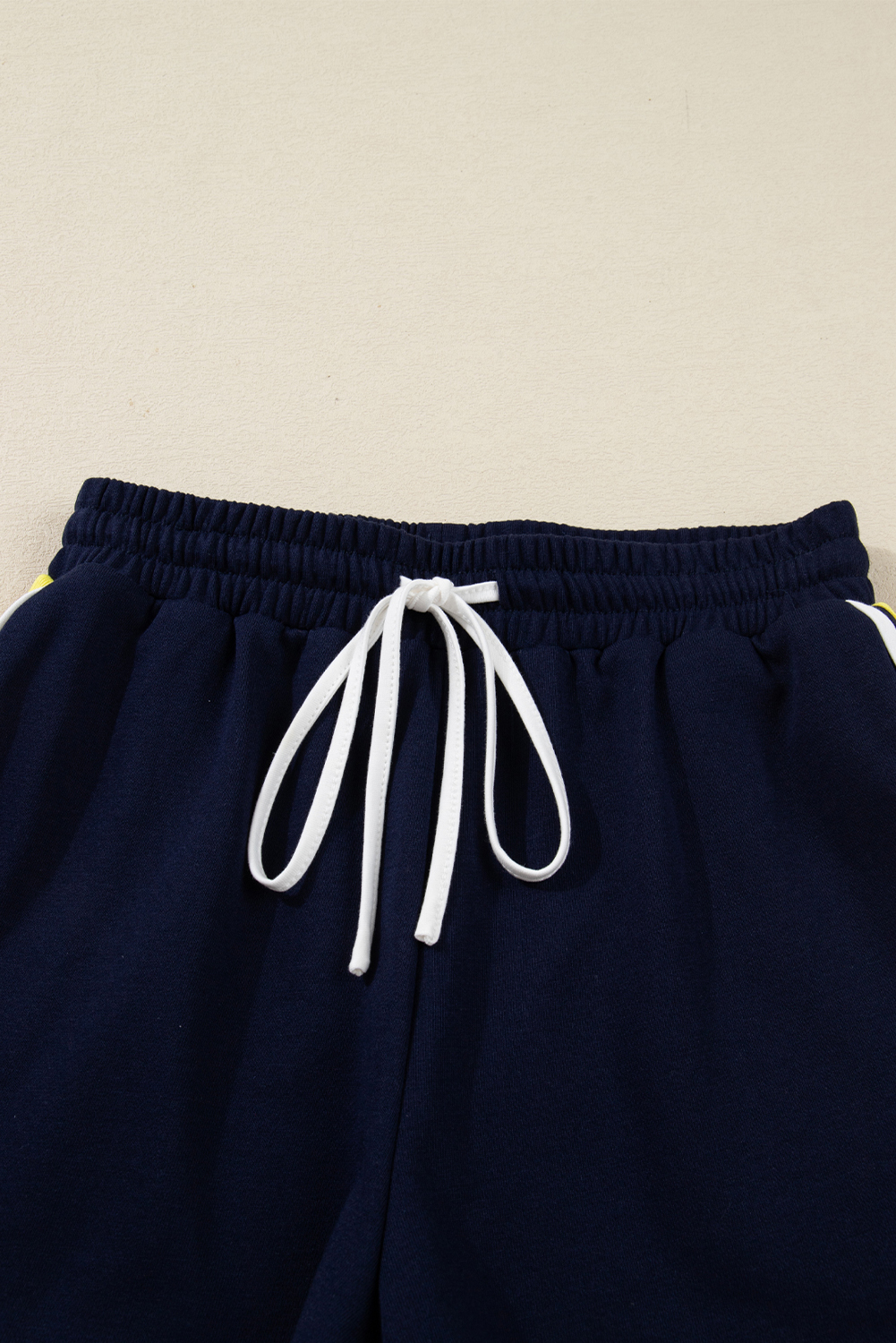 Bluing Colorful Striped Accent Varsity Long Sleeve Pullover and Shorts Matching Set view 21