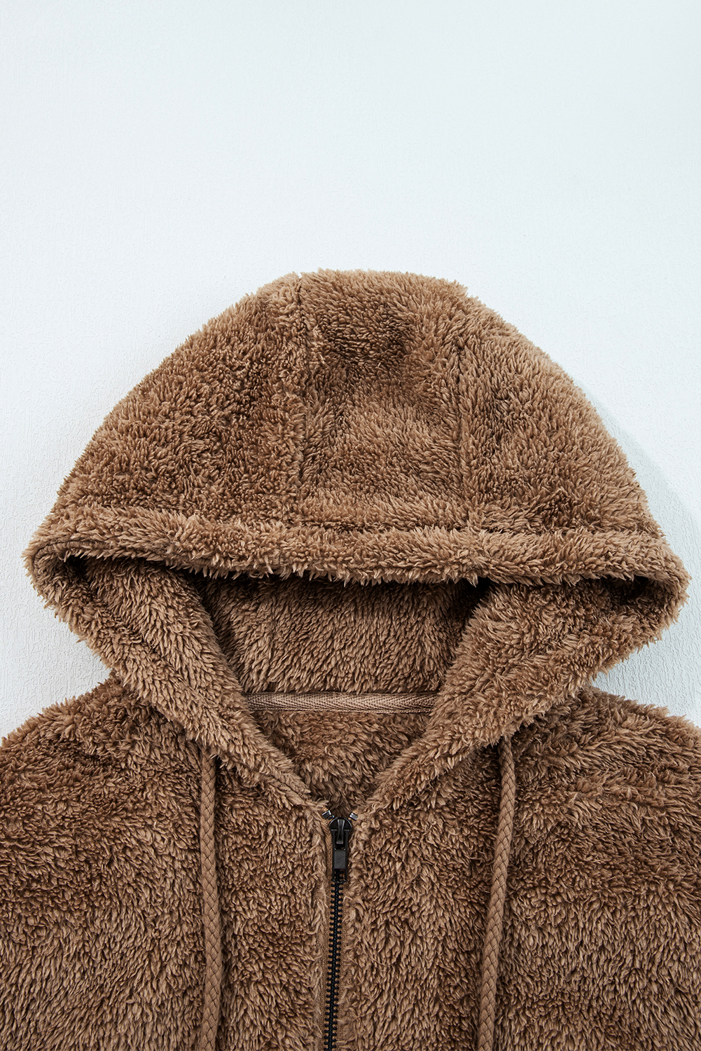 Parchment Zip Up Hoodie Drawstring Shorts Sherpa 2pcs Outfit view 11