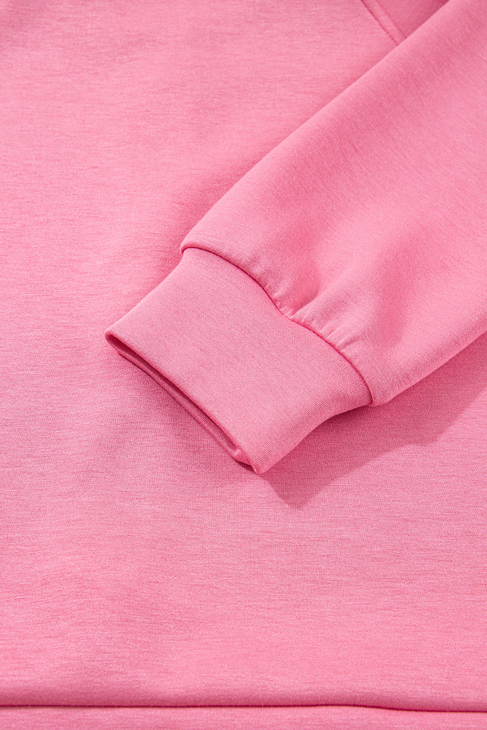 Pink Solid Color Zip Up Hoodie Drawstring Loose Pants Set view 14