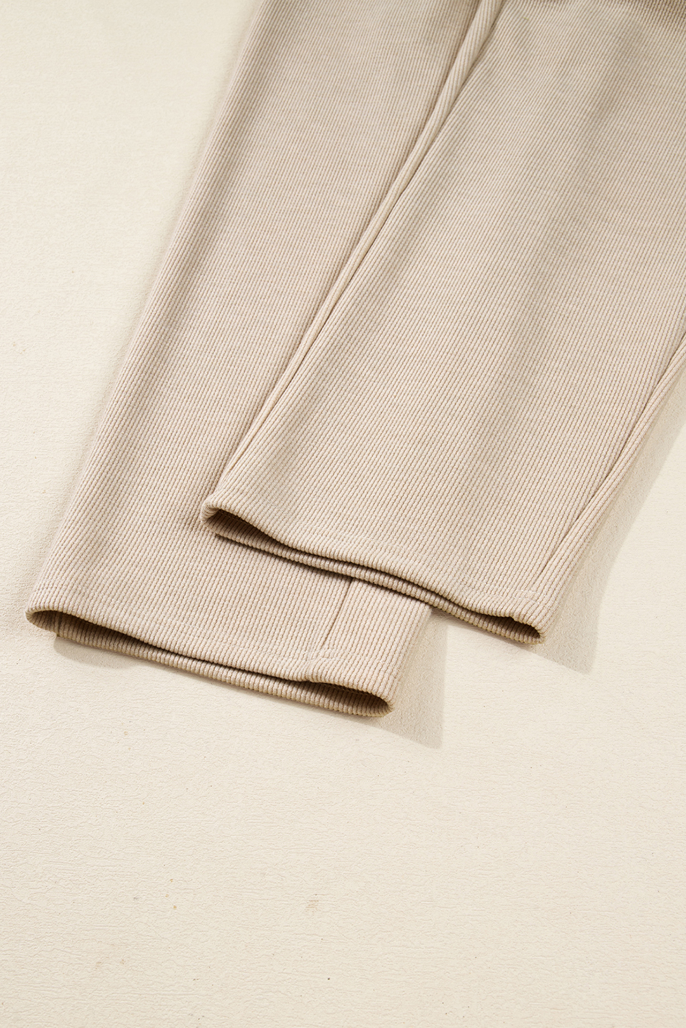 Jet Stream Lace Drawstring Pullover Hoodie and High Waist Pants Corduroy Suit view 23