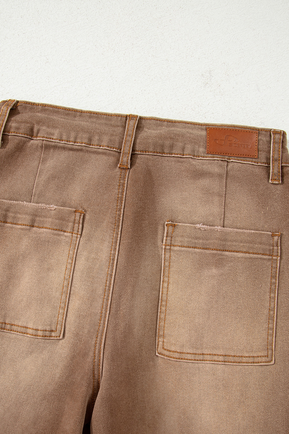 Brown Mimimalist Patch Pocket Womens Shift Jeans view 28