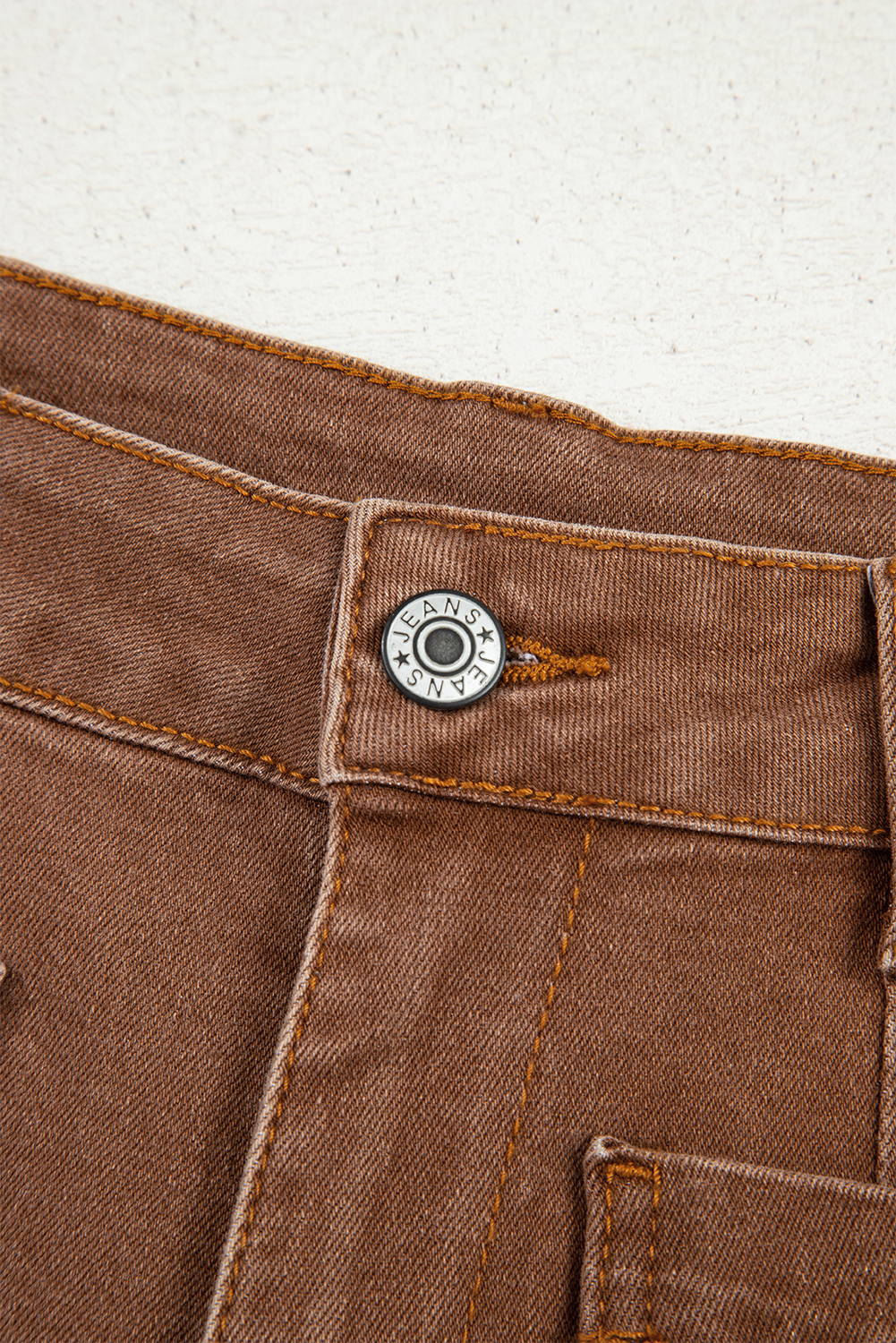 Brown Mimimalist Patch Pocket Womens Shift Jeans view 12