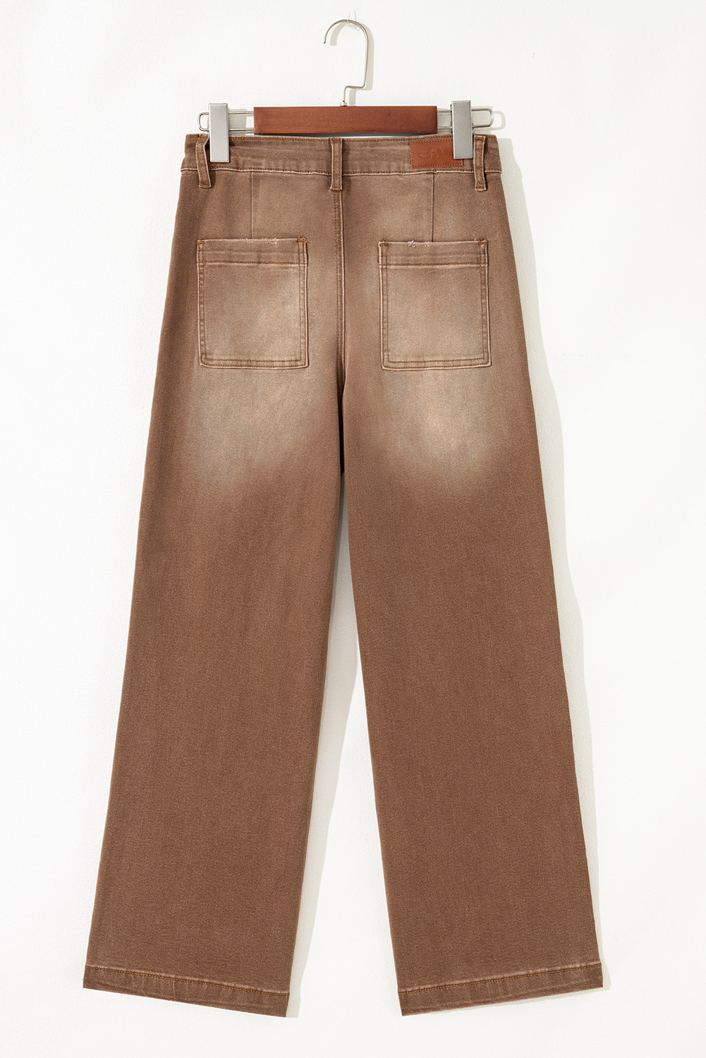 Brown Mimimalist Patch Pocket Womens Shift Jeans view 22