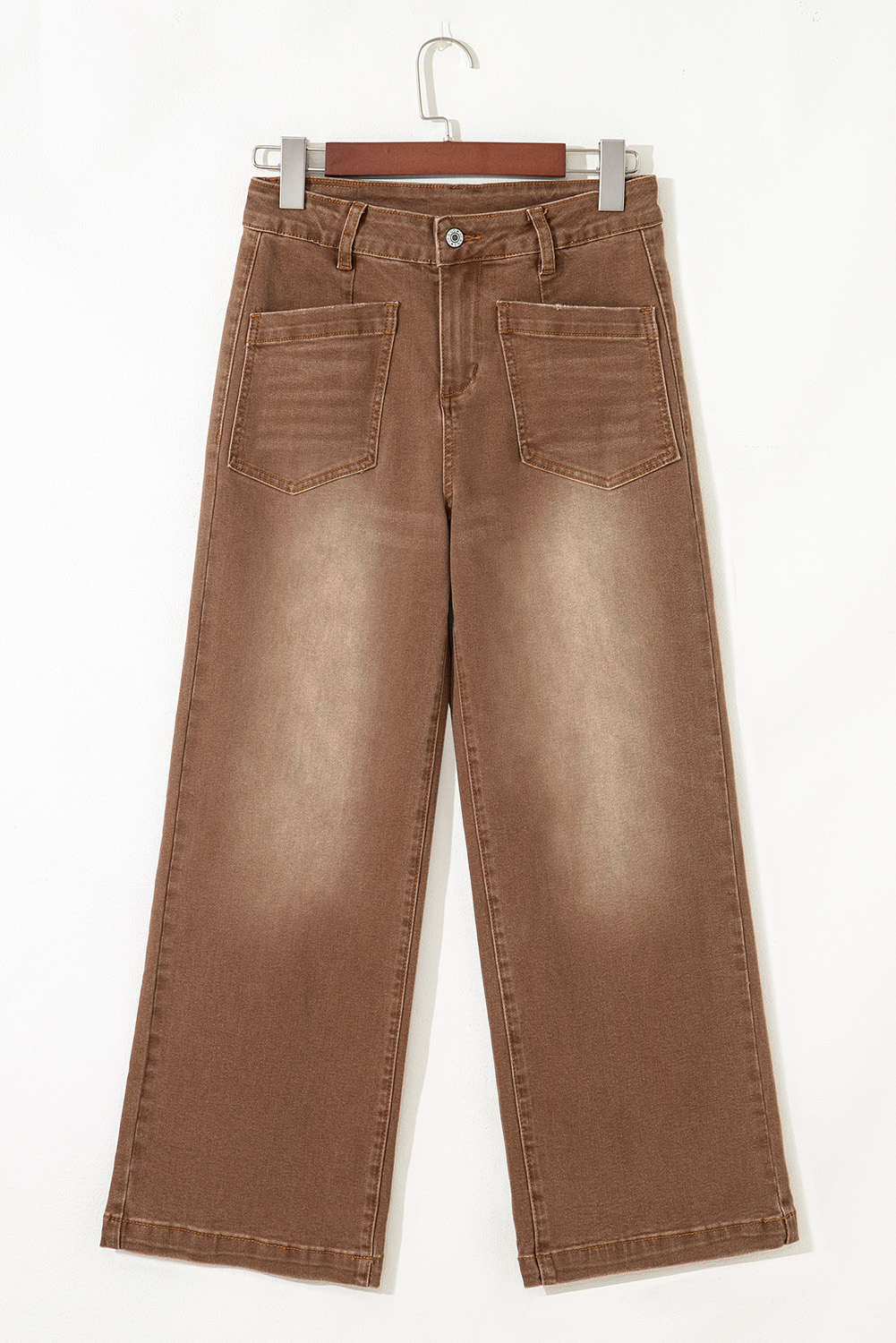 Brown Mimimalist Patch Pocket Womens Shift Jeans view 21