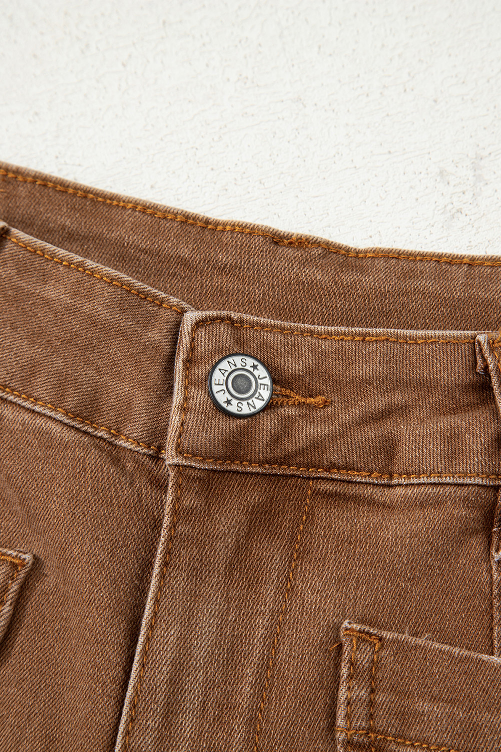 Brown Mimimalist Patch Pocket Womens Shift Jeans view 24