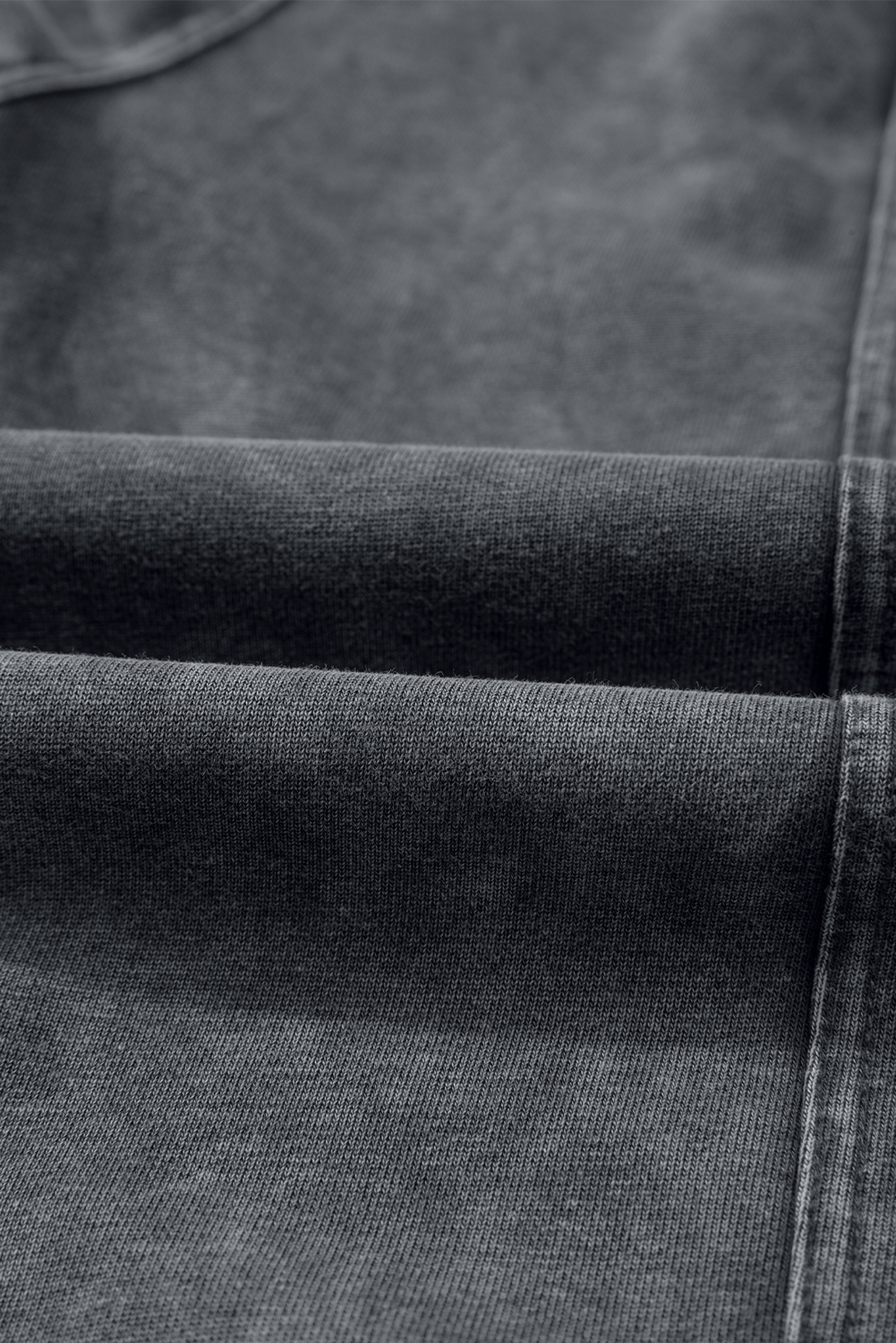 Medium Grey Mineral Wash Jogger Style High Waist Casual Pants view 11