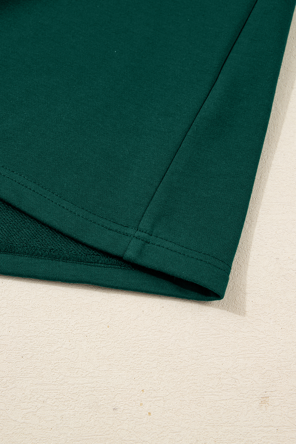 Dark Green Pearl Embellished Drop Shoulder Pullover Elastic Waist Mini Skirt Set view 20