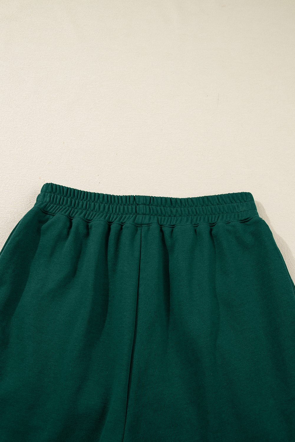Dark Green Pearl Embellished Drop Shoulder Pullover Elastic Waist Mini Skirt Set view 13
