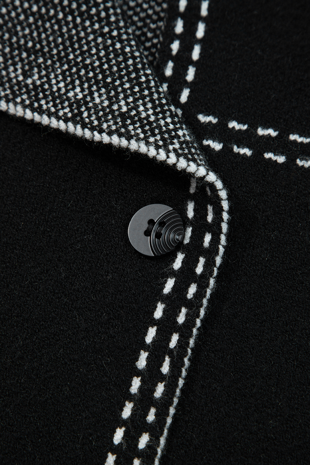 Black Contrast Trim Button up Sweater Cardigan view 10
