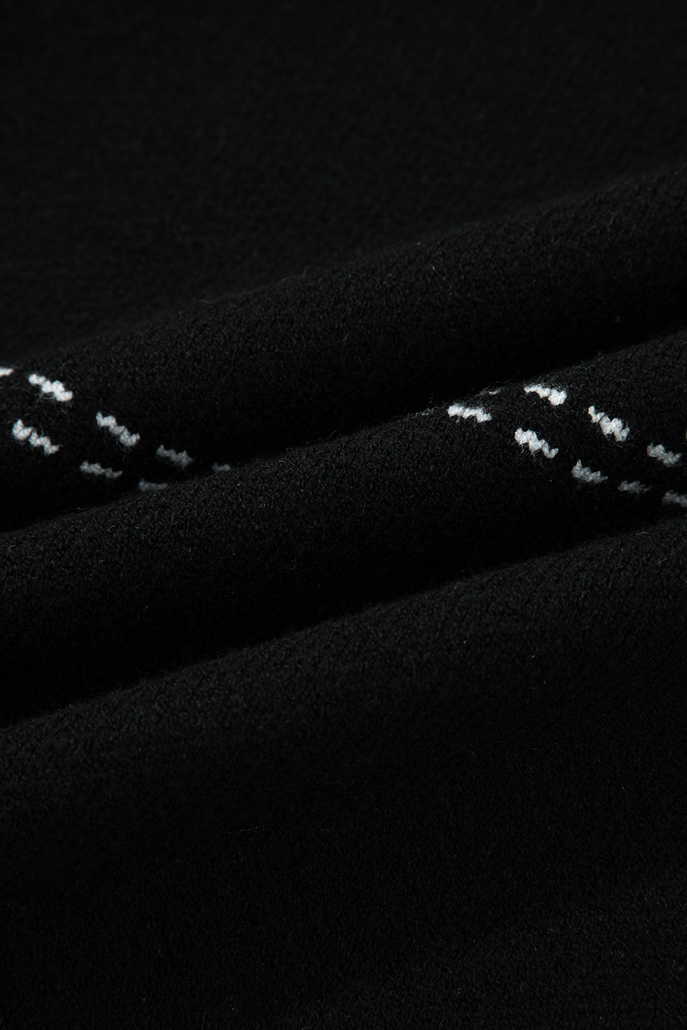 Black Contrast Trim Button up Sweater Cardigan view 12