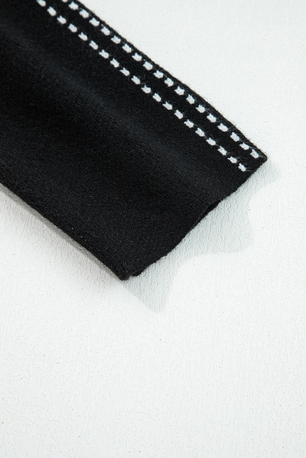 Black Contrast Trim Button up Sweater Cardigan view 9