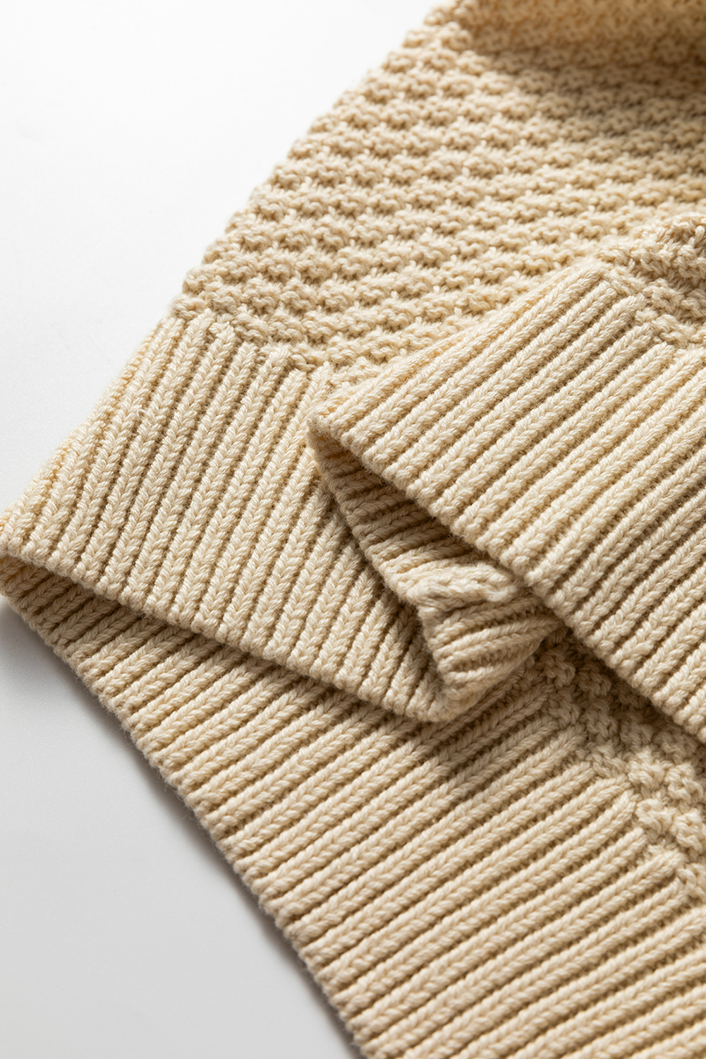 Beige Button Front Cropped Cardigan Sweater view 13